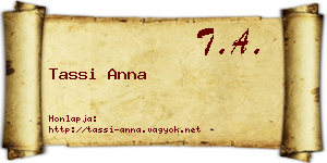 Tassi Anna névjegykártya